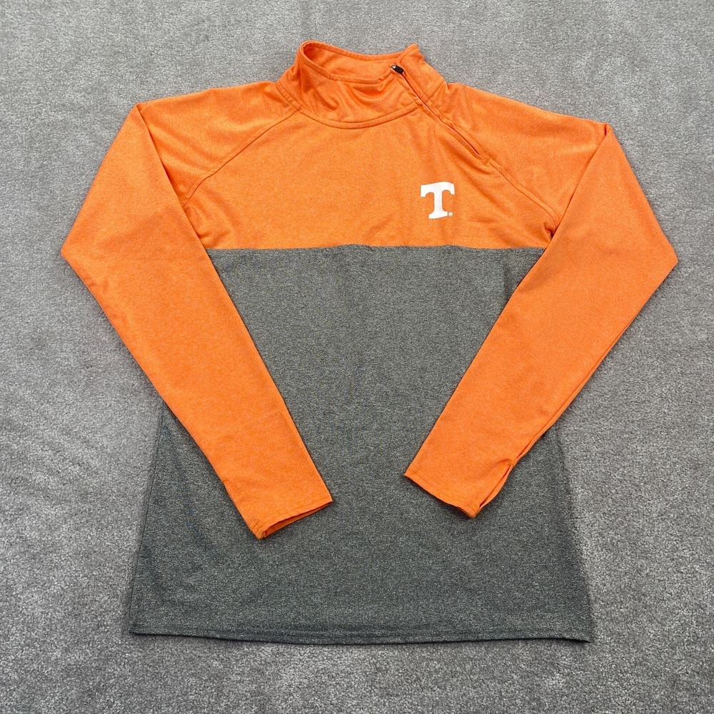 Rivalry Threads 91 Tennessee Volunteers 1/4 Zip Up Sweatshirt Size M Gray Orange
